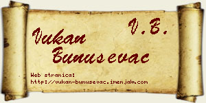 Vukan Bunuševac vizit kartica